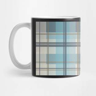 winter plaid in ice blue and beige seamless pattern Mug